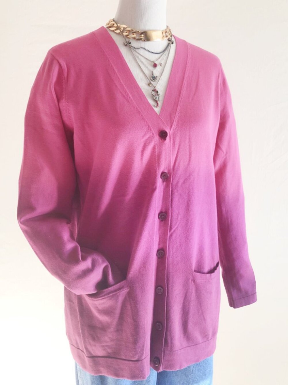 Purple Ombre Tie Dye Cardigan Sweater